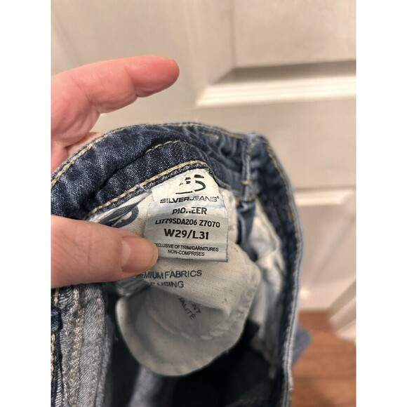 Silver Jeans‎ Womens 29x31 (30x28) Denim Pioneer Boot Cut Dark Wash Flap Pockets - Picture 12 of 13